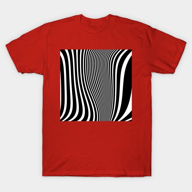 Swirled Black and White Zebra Look T-Shirt by SeaChangeDesign